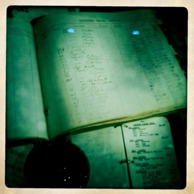 The family's handwritten records. (Photo: Evan Bower/NBBeacon.ca)